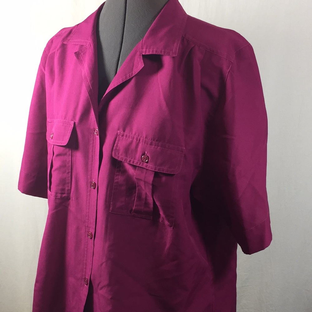 Alyssa Carr Button Front Yolk Back Top Size 14